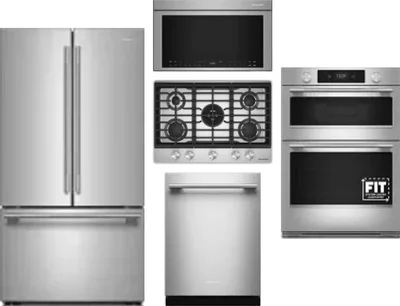 5 Piece Package Includes Refrigerator, Cooktop, Wall Oven, Microwave And Dishwasher