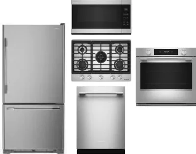5 Piece Package Includes Refrigerator, Cooktop, Wall Oven, Microwave And Dishwasher