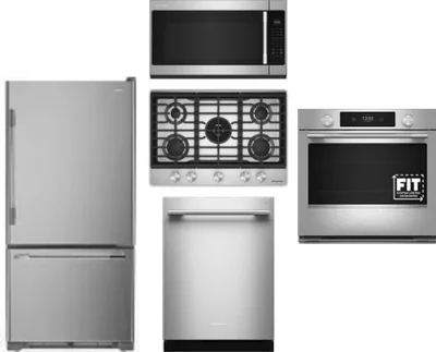 5 Piece Package Includes Refrigerator, Cooktop, Wall Oven, Microwave And Dishwasher