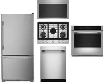 5 Piece Package Includes Refrigerator, Cooktop, Wall Oven, Microwave And Dishwasher