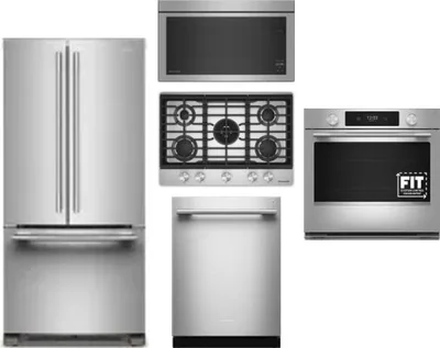 5 Piece Package Includes Refrigerator, Cooktop, Wall Oven, Microwave And Dishwasher