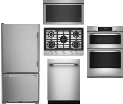 5 Piece Package Includes Refrigerator, Cooktop, Wall Oven, Microwave And Dishwasher