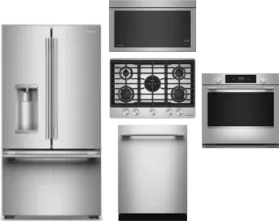 5 Piece Package Includes Refrigerator, Cooktop, Wall Oven, Microwave And Dishwasher