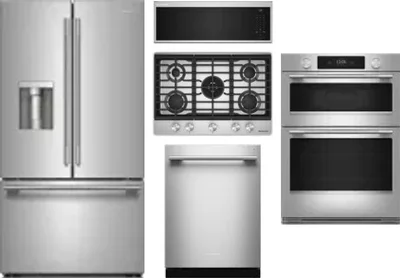 5 Piece Package Includes Refrigerator, Cooktop, Wall Oven, Microwave And Dishwasher