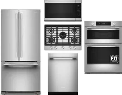 5 Piece Package Includes Refrigerator, Cooktop, Wall Oven, Microwave And Dishwasher