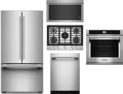 5 Piece Package Includes Refrigerator, Cooktop, Wall Oven, Microwave And Dishwasher