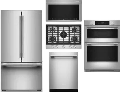5 Piece Package Includes Refrigerator, Cooktop, Wall Oven, Microwave And Dishwasher