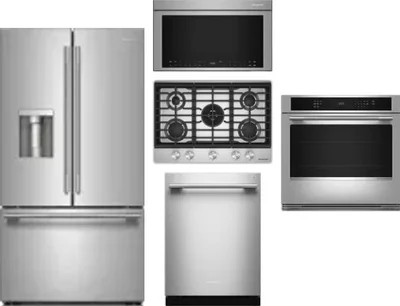 5 Piece Package Includes Refrigerator, Cooktop, Wall Oven, Microwave And Dishwasher