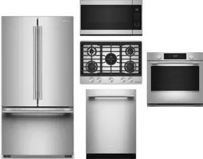 5 Piece Package Includes Refrigerator, Cooktop, Wall Oven, Microwave And Dishwasher
