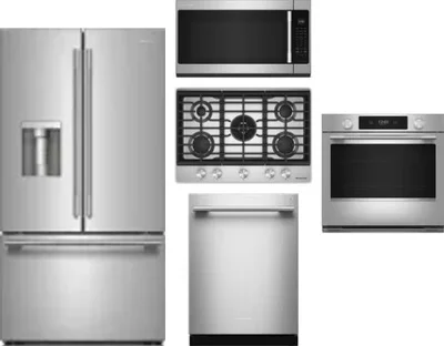 5 Piece Package Includes Refrigerator, Cooktop, Wall Oven, Microwave And Dishwasher