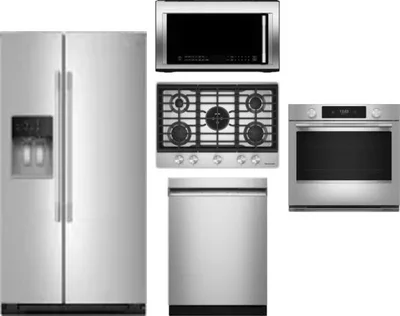 5 Piece Package Includes Refrigerator, Cooktop, Wall Oven, Microwave And Dishwasher