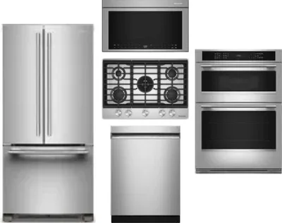 5 Piece Package Includes Refrigerator, Cooktop, Wall Oven, Microwave And Dishwasher