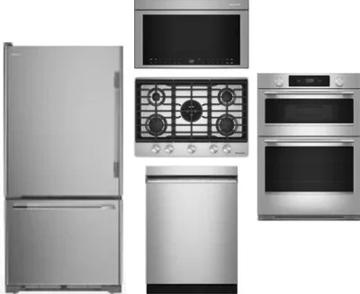5 Piece Package Includes Refrigerator, Cooktop, Wall Oven, Microwave And Dishwasher