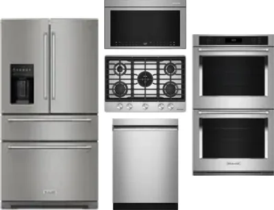 5 Piece Package Includes Refrigerator, Cooktop, Wall Oven, Microwave And Dishwasher
