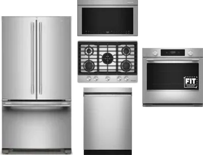 5 Piece Package Includes Refrigerator, Cooktop, Wall Oven, Microwave And Dishwasher