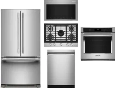 5 Piece Package Includes Refrigerator, Cooktop, Wall Oven, Microwave And Dishwasher