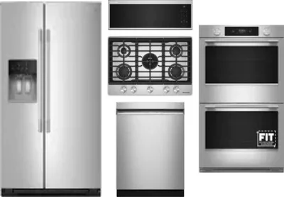 5 Piece Package Includes Refrigerator, Cooktop, Wall Oven, Microwave And Dishwasher