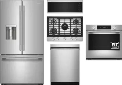 5 Piece Package Includes Refrigerator, Cooktop, Wall Oven, Microwave And Dishwasher