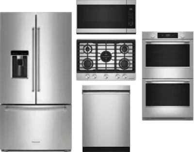5 Piece Package Includes Refrigerator, Cooktop, Wall Oven, Microwave And Dishwasher