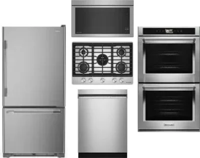 5 Piece Package Includes Refrigerator, Cooktop, Wall Oven, Microwave And Dishwasher