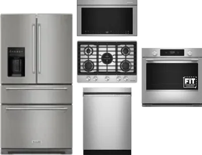 5 Piece Package Includes Refrigerator, Cooktop, Wall Oven, Microwave And Dishwasher