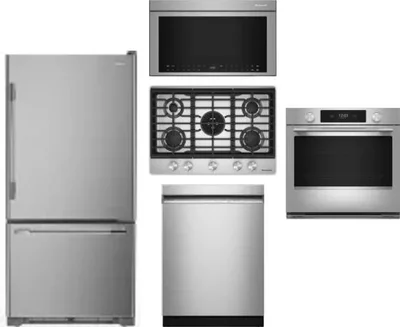 5 Piece Package Includes Refrigerator, Cooktop, Wall Oven, Microwave And Dishwasher