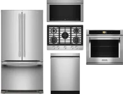 5 Piece Package Includes Refrigerator, Cooktop, Wall Oven, Microwave And Dishwasher