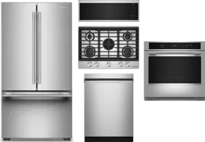 5 Piece Package Includes Refrigerator, Cooktop, Wall Oven, Microwave And Dishwasher