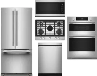 5 Piece Package Includes Refrigerator, Cooktop, Wall Oven, Microwave And Dishwasher