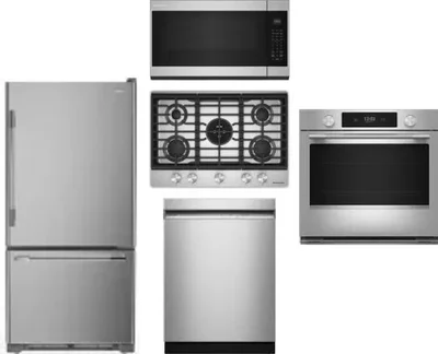 5 Piece Package Includes Refrigerator, Cooktop, Wall Oven, Microwave And Dishwasher