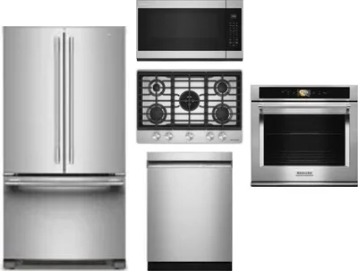 5 Piece Package Includes Refrigerator, Cooktop, Wall Oven, Microwave And Dishwasher