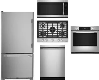 5 Piece Package Includes Refrigerator, Cooktop, Wall Oven, Microwave And Dishwasher