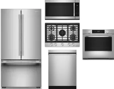 5 Piece Package Includes Refrigerator, Cooktop, Wall Oven, Microwave And Dishwasher