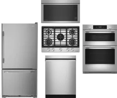5 Piece Package Includes Refrigerator, Cooktop, Wall Oven, Microwave And Dishwasher