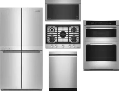 5 Piece Package Includes Refrigerator, Cooktop, Wall Oven, Microwave And Dishwasher