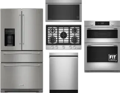 5 Piece Package Includes Refrigerator, Cooktop, Wall Oven, Microwave And Dishwasher