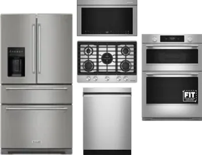 5 Piece Package Includes Refrigerator, Cooktop, Wall Oven, Microwave And Dishwasher