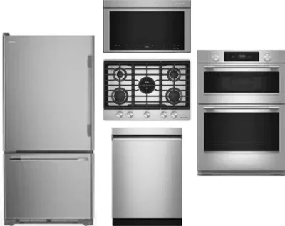 5 Piece Package Includes Refrigerator, Cooktop, Wall Oven, Microwave And Dishwasher