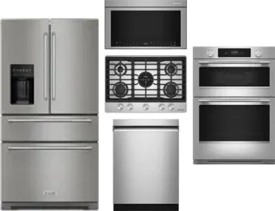 5 Piece Package Includes Refrigerator, Cooktop, Wall Oven, Microwave And Dishwasher