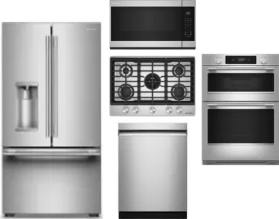 5 Piece Package Includes Refrigerator, Cooktop, Wall Oven, Microwave And Dishwasher