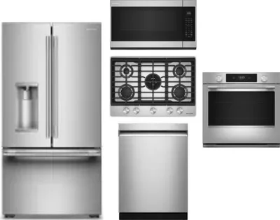 5 Piece Package Includes Refrigerator, Cooktop, Wall Oven, Microwave And Dishwasher