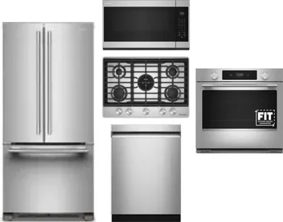 5 Piece Package Includes Refrigerator, Cooktop, Wall Oven, Microwave And Dishwasher