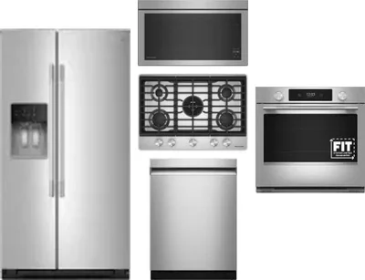 5 Piece Package Includes Refrigerator, Cooktop, Wall Oven, Microwave And Dishwasher