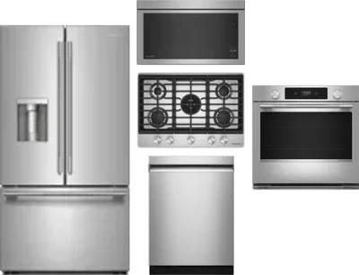5 Piece Package Includes Refrigerator, Cooktop, Wall Oven, Microwave And Dishwasher