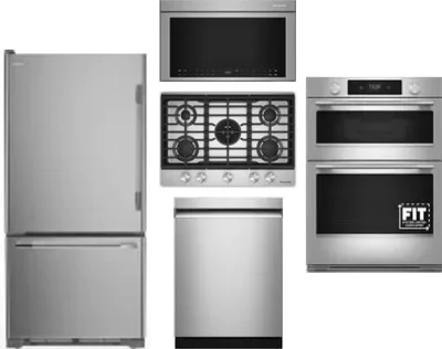 5 Piece Package Includes Refrigerator, Cooktop, Wall Oven, Microwave And Dishwasher