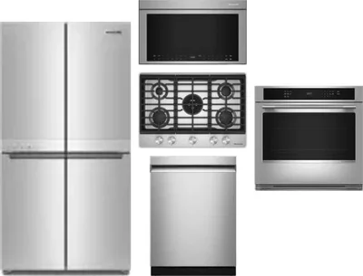 5 Piece Package Includes Refrigerator, Cooktop, Wall Oven, Microwave And Dishwasher