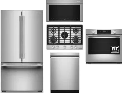 5 Piece Package Includes Refrigerator, Cooktop, Wall Oven, Microwave And Dishwasher