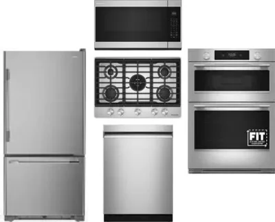 5 Piece Package Includes Refrigerator, Cooktop, Wall Oven, Microwave And Dishwasher