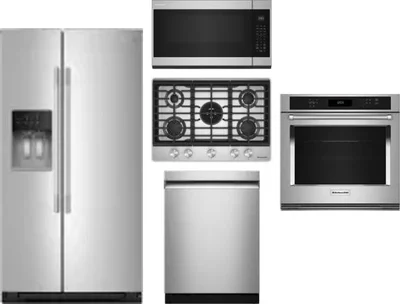 5 Piece Package Includes Refrigerator, Cooktop, Wall Oven, Microwave And Dishwasher