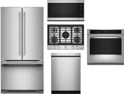5 Piece Package Includes Refrigerator, Cooktop, Wall Oven, Microwave And Dishwasher
